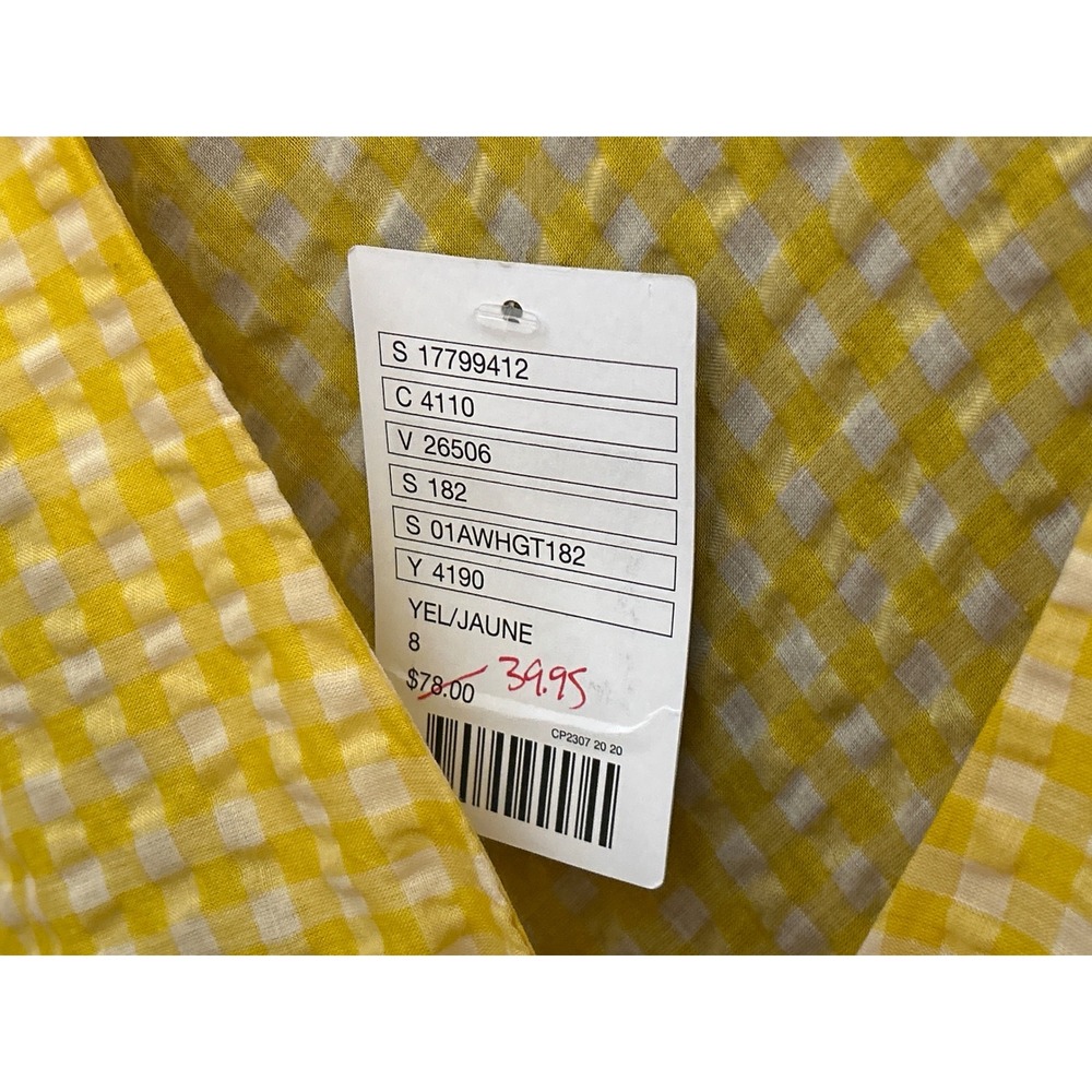 Odille Anthropologie Yellow Gingham Wrap Top Sleeveless V-Neck Side Tie - Picture 2 of 5